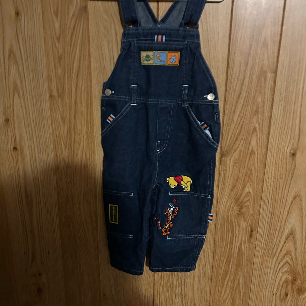 Vintage Kids Denim Overalls with Pooh and Tigger size 18 months